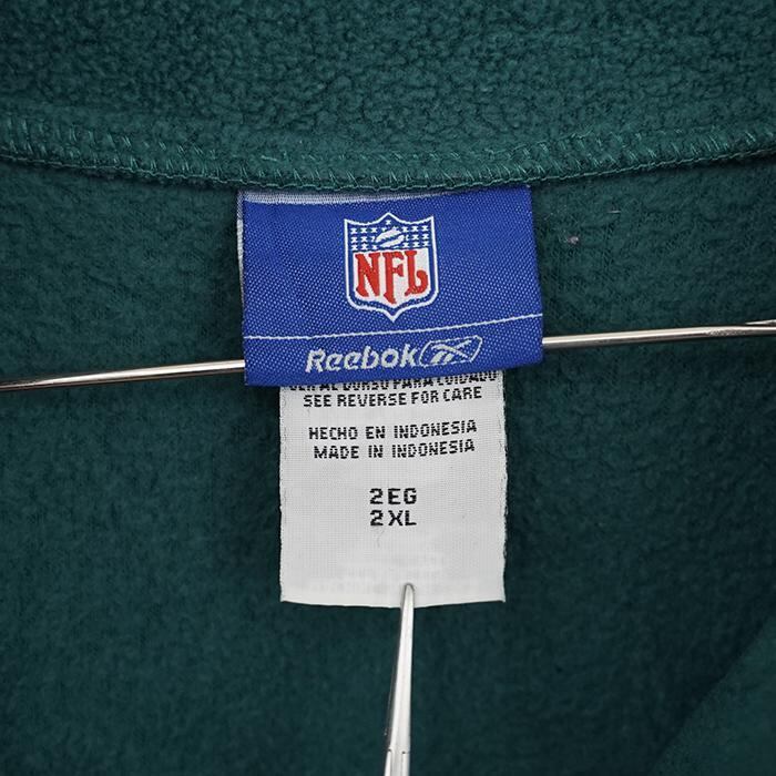 リーボック NFL イーグルス ハーフジップスウェット 2XL グリーン緑