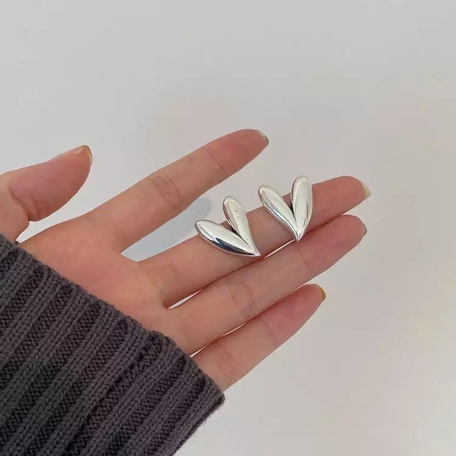 S925 big heart pierce (P145)