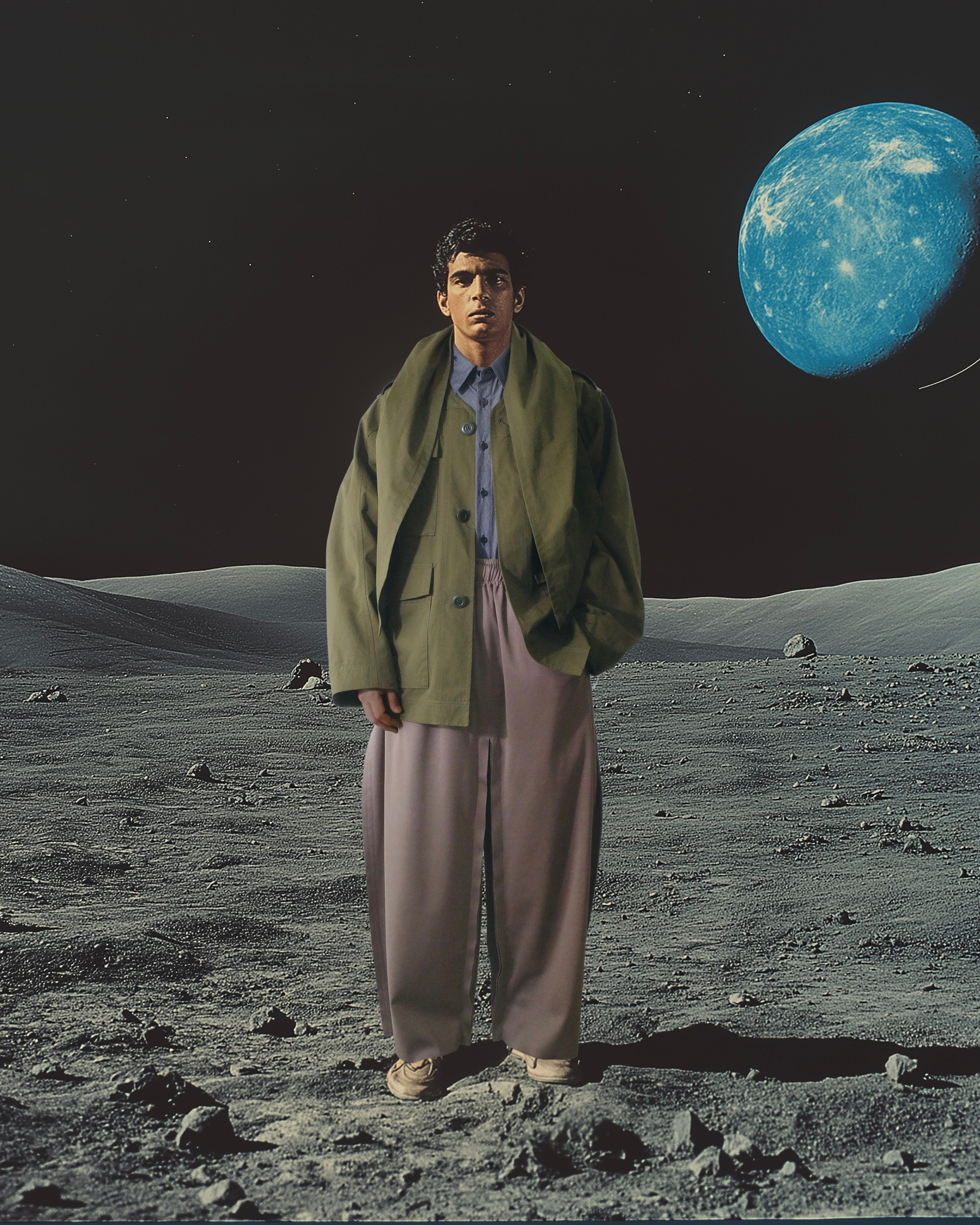 i'm here - “SLIT” Pants ：Brown｜スーピマリブ／カットオフ／南京玉