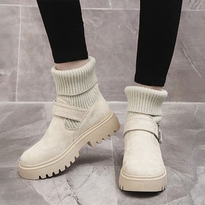 ショートブーツ ニット レディース 秋冬 韓国 ソックスブーツ 防寒 保温 おしゃれ 大人 きれいめ カジュアル ハイカット 歩きやすい 疲れにくい 大人可愛い 大人女子