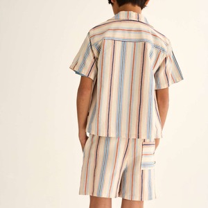 ＜COZMO＞Shirt Irol  ストライプ コットン シャツ (ivory striped)