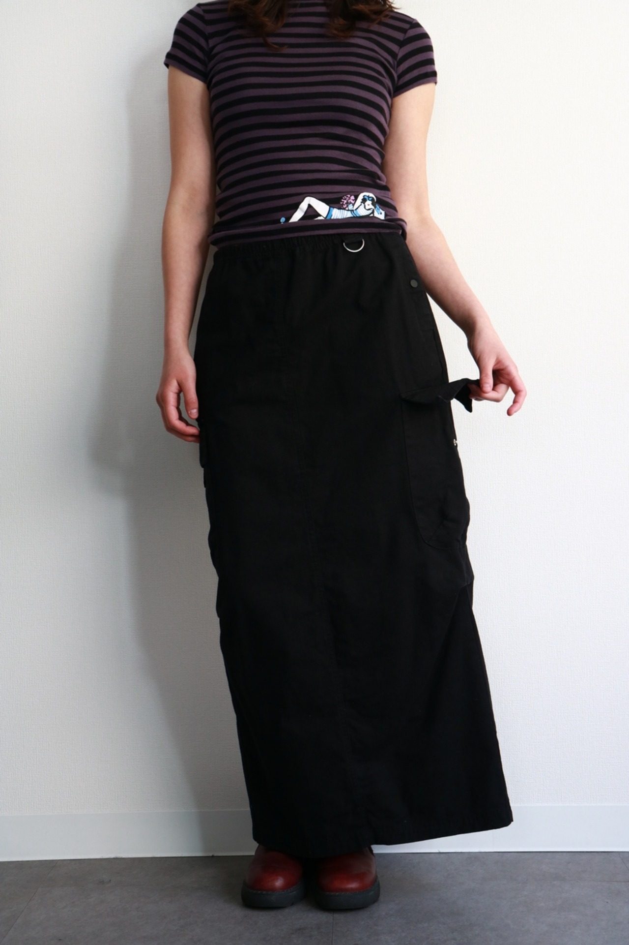 Black design cargo skirt