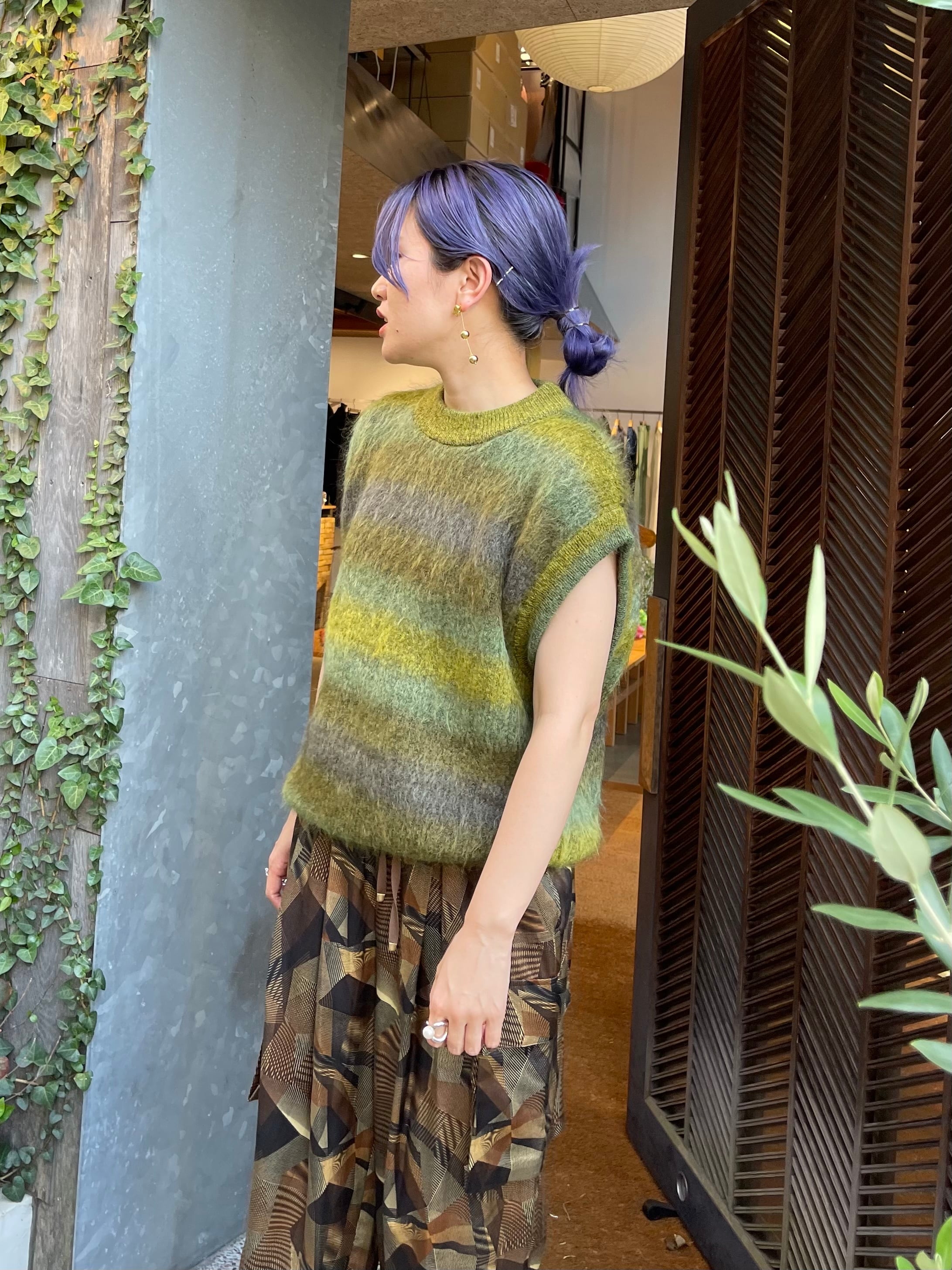 FUMIE TANAKA フミエタナカ /gradation mohair knit vest | TRENT 