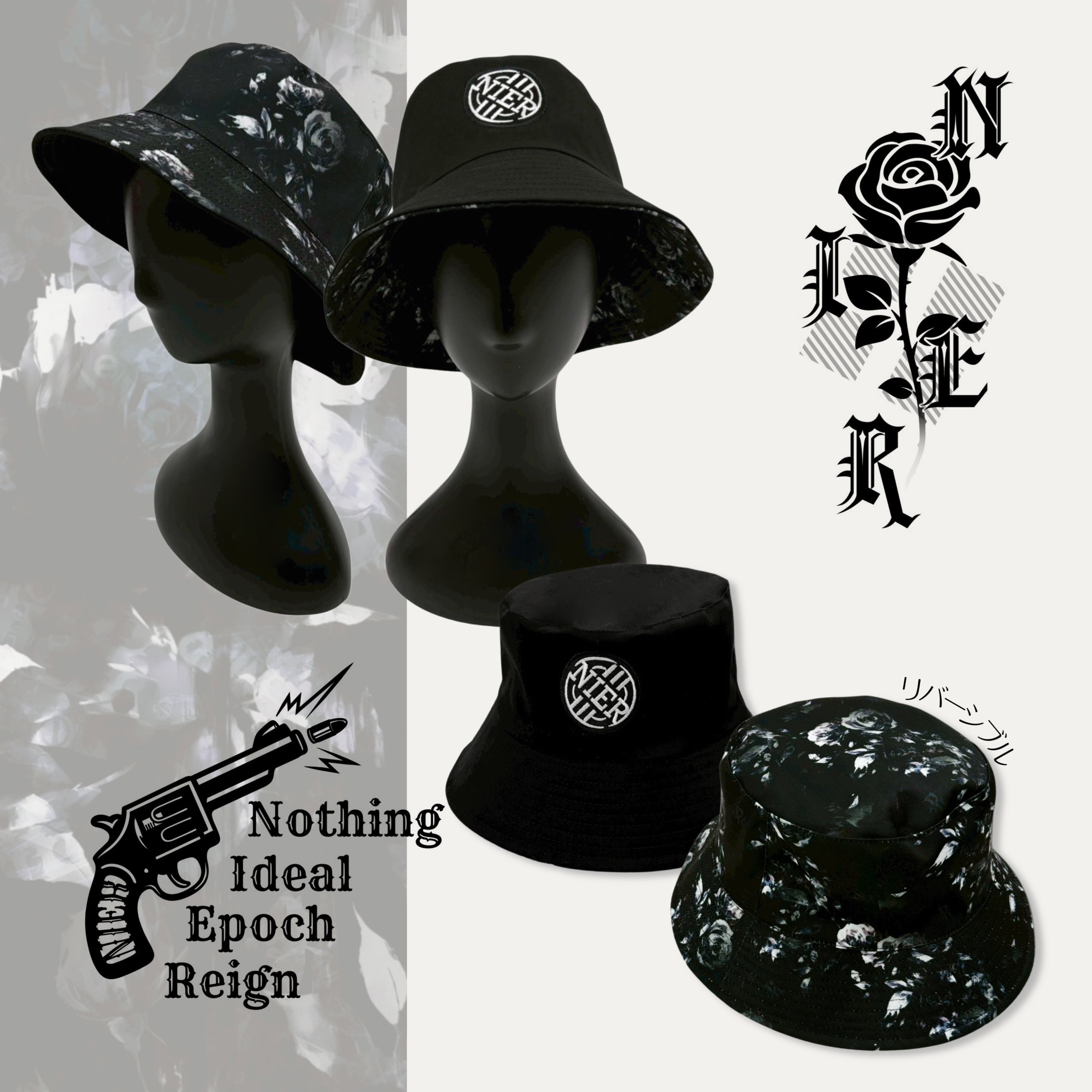 リバーシブルバケットハット【CIRCLE LOGO×ROSE】 | NIER CLOTHING
