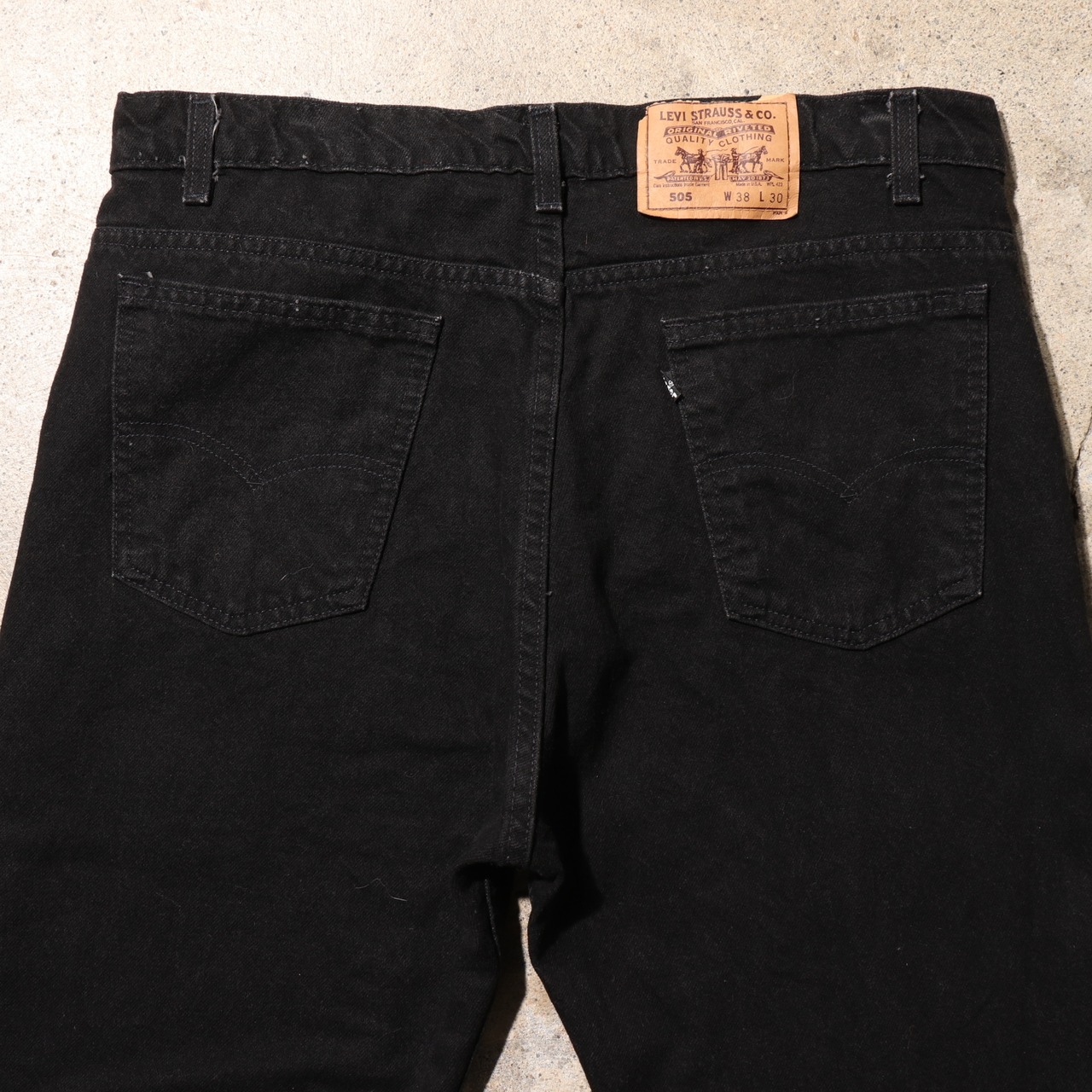 極美品 黒タブ 38×30 Levi's 505 USA サルファーブラックデニムパンツ リーバイス