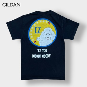 【GILDAN】アニマルプリント 女子学生クラブ 非営利団体 Sigma Gamma Rhoロゴ ポケットTシャツ ワンポイント バックプリント プードル 犬 ポケt 半袖 us古着