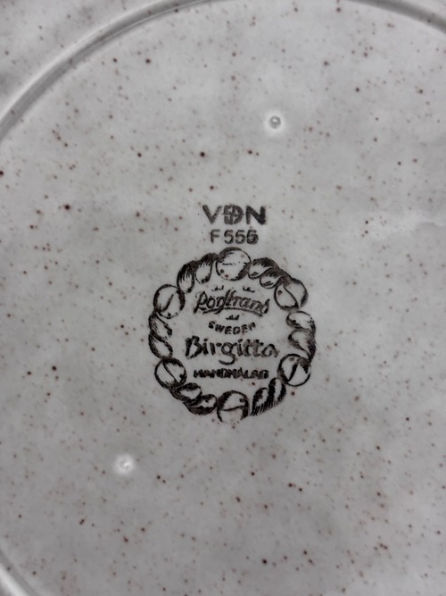 【Vintage】Rörstrand (ﾛｰﾙｽﾄﾗﾝﾄﾞ)/Birgitta(ﾋﾞﾙｷﾞｯﾀ) Plate 20.5cm / Sweden①