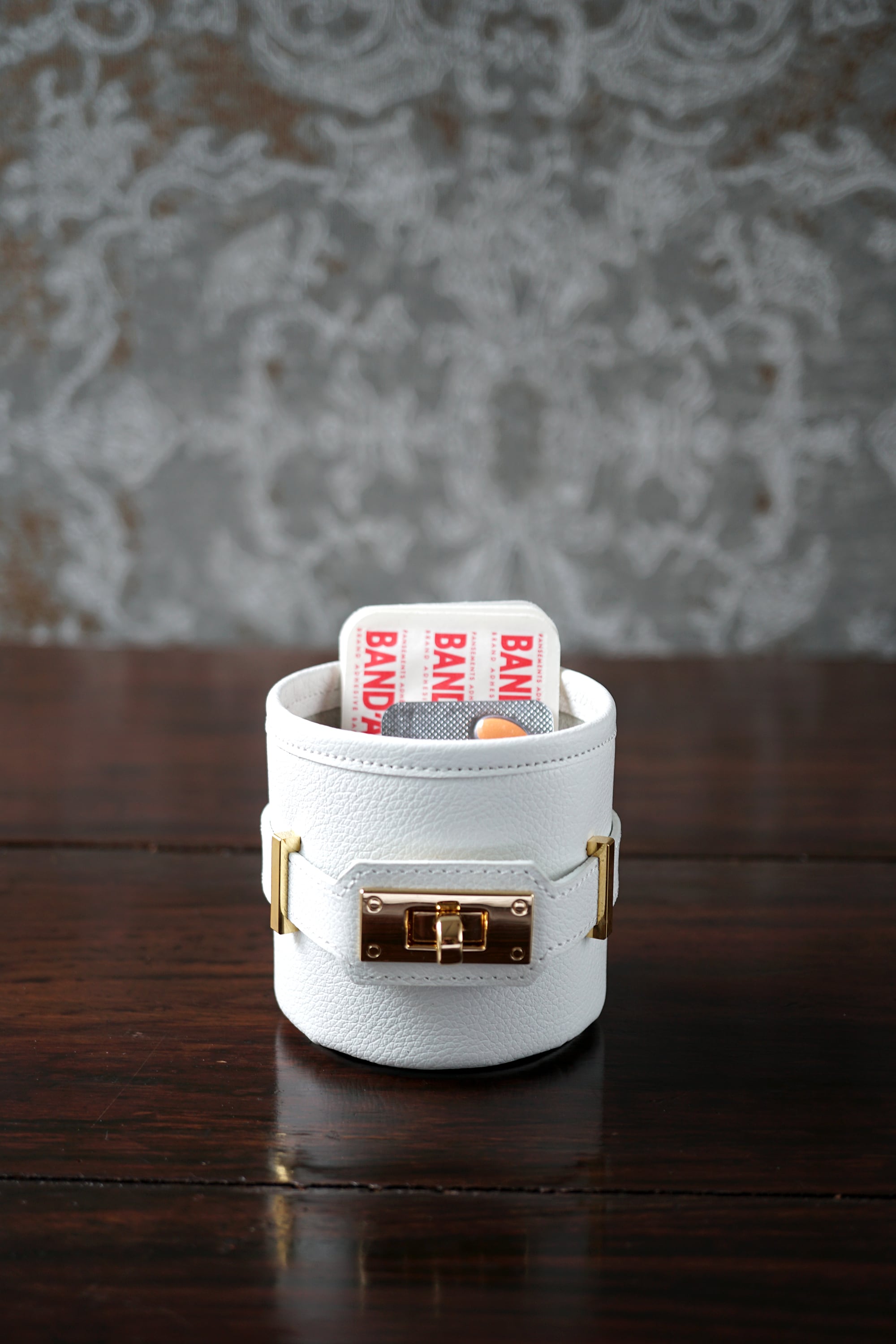 本革製ベルテッドポット70／2号鉢カバー・小物入れ・デスクトップ