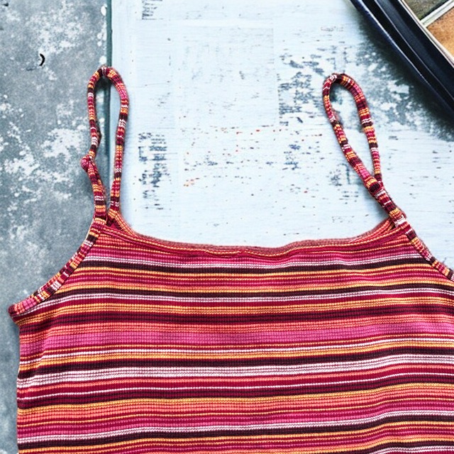 【LADIES】red border camisole