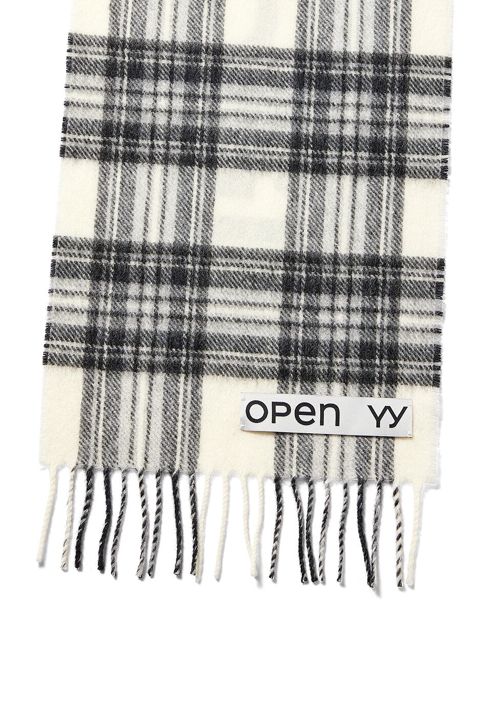 OpenYy★韓国★人気★OPEN YY TARTAN WOOL SCARF OPEN YY] OPEN YY TARTAN WOOL SCARF, BLACK 正規品 韓国
