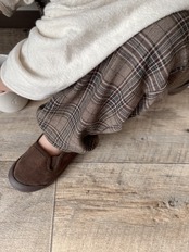 【original】check suspender pants