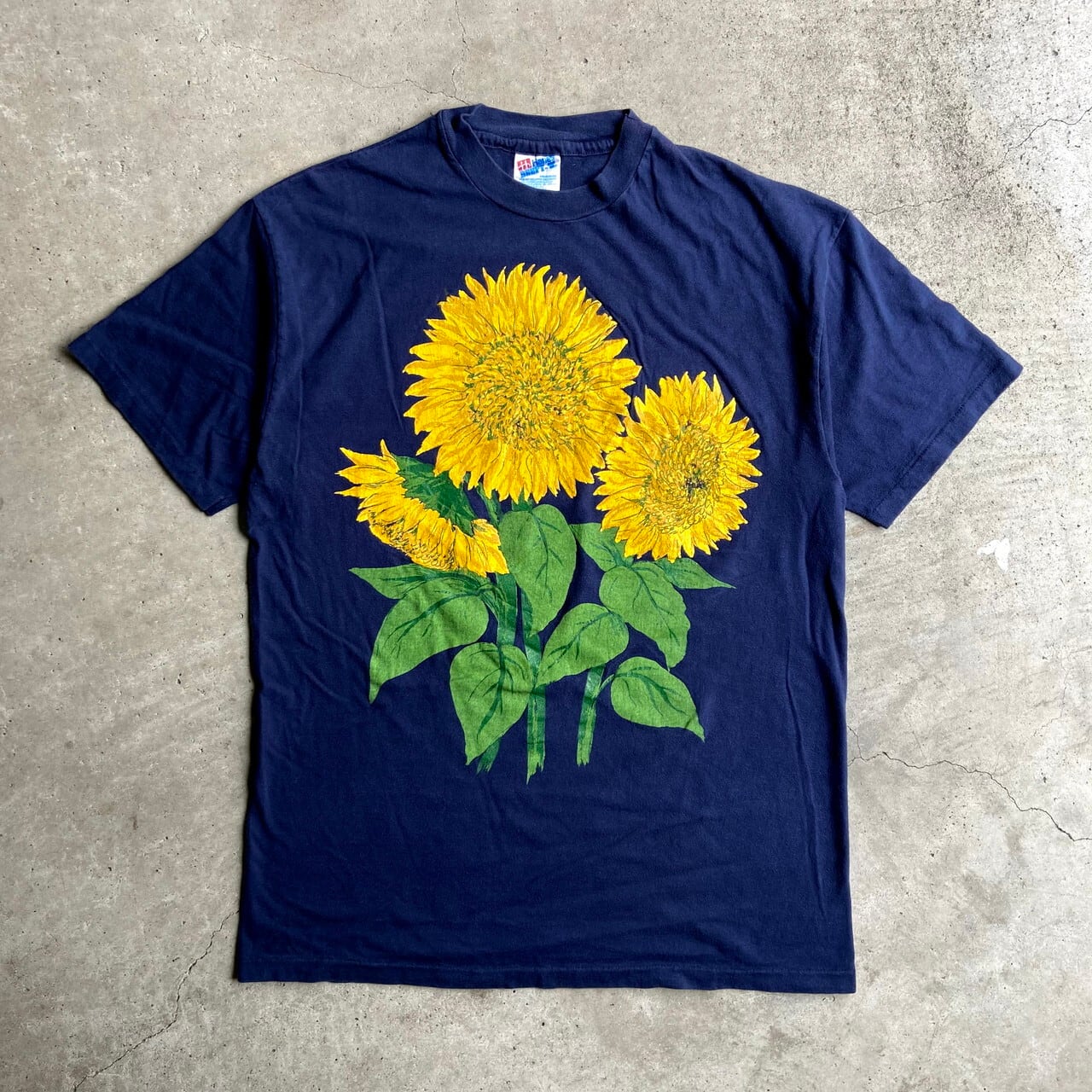 90年代 MORNING SUN ひまわり柄 プリントTシャツ USA製 メンズXXL ヴィンテージ /eaa347795