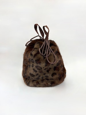 N,P,E・LEO PARD FUR PATIENTS BAG・BROWN　NPE02
