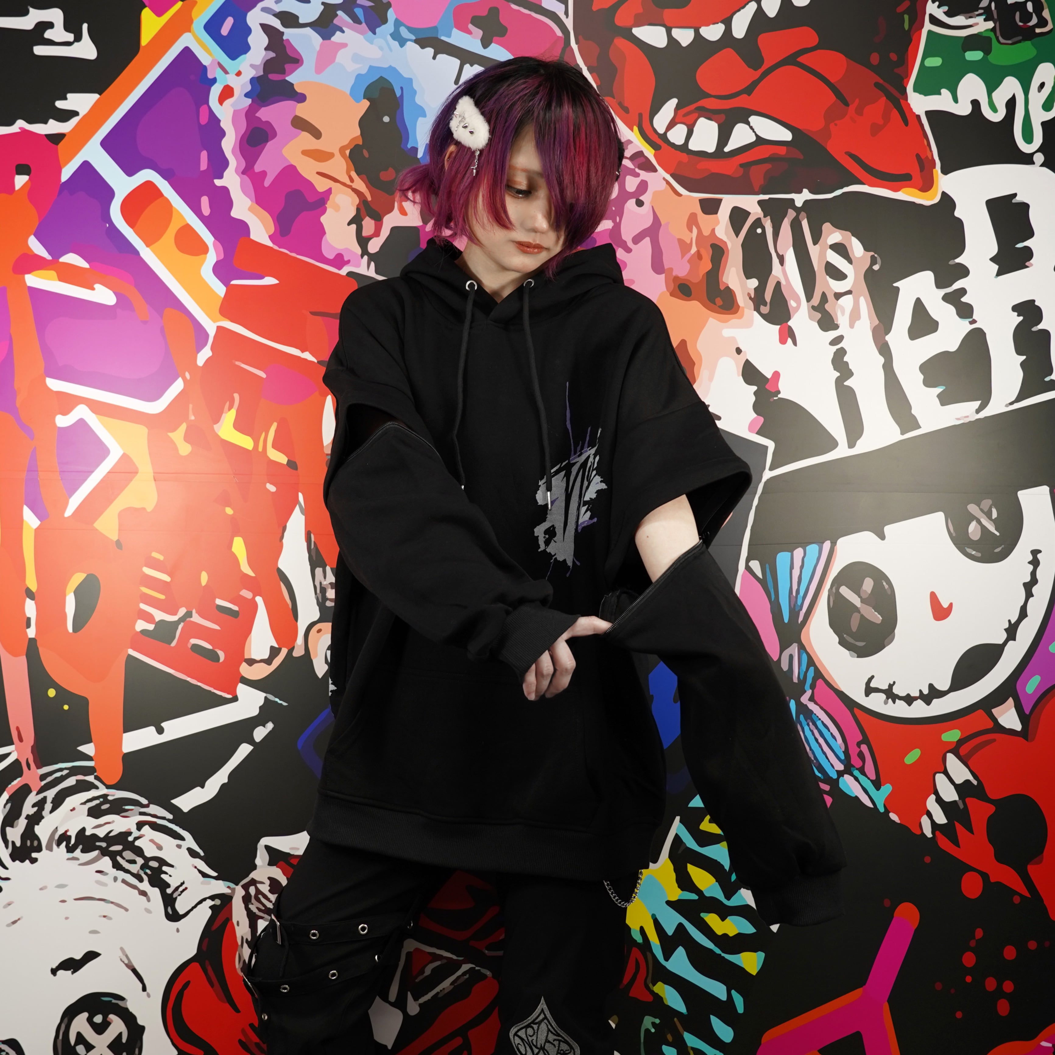 ZIP SLEEVE 3WAY HOODIE【ART LOGO】 | NIER CLOTHING