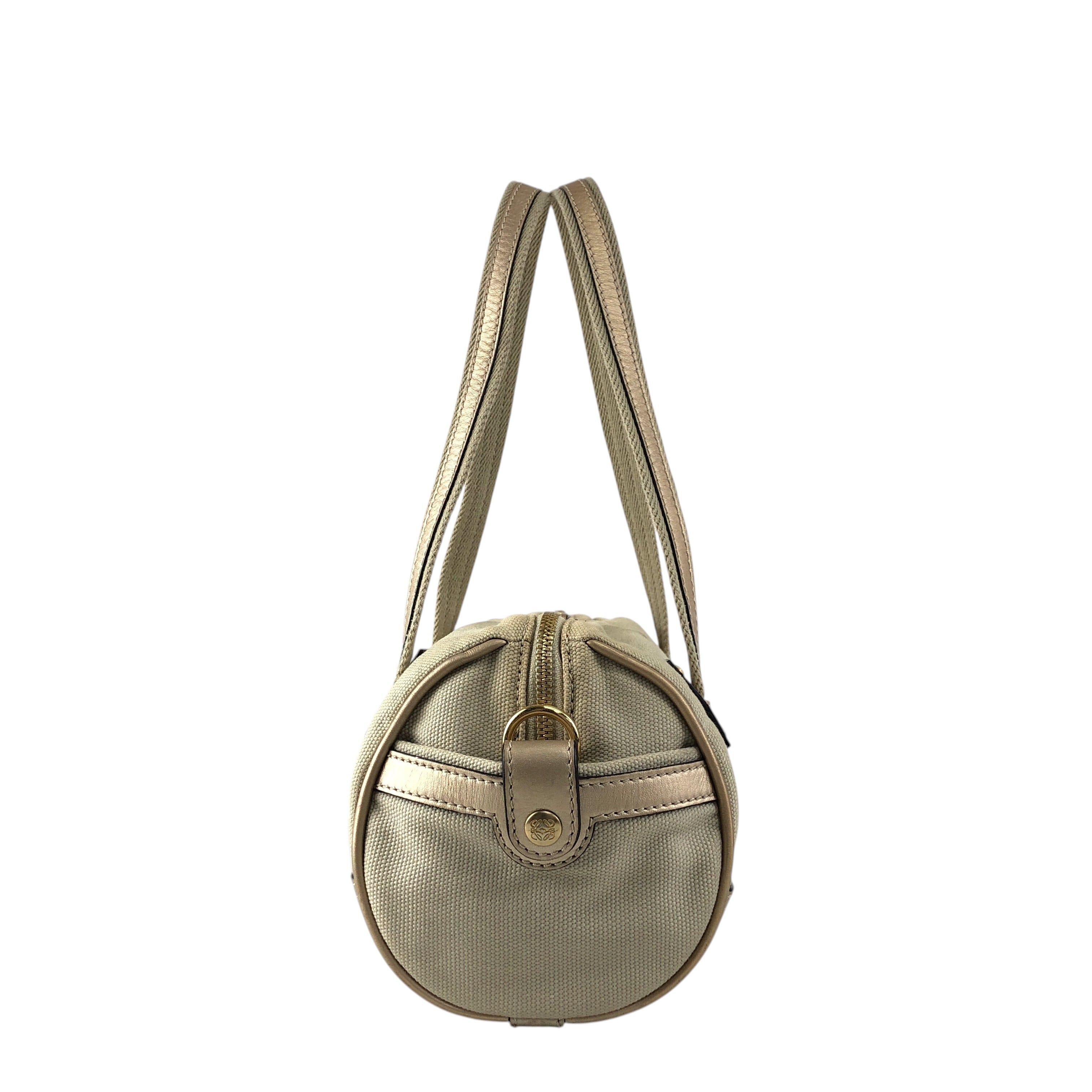 LOEWE ロエベ ハンドバッグ ベージュ アナグラム キャンバス ミニ