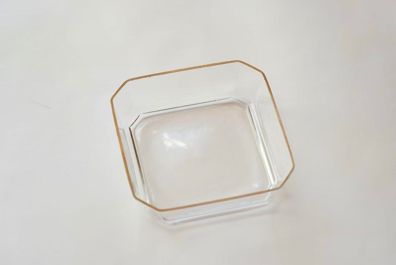 谷口嘉 Taniguchi Yoshimi - 金縁隅切盆 glass tray