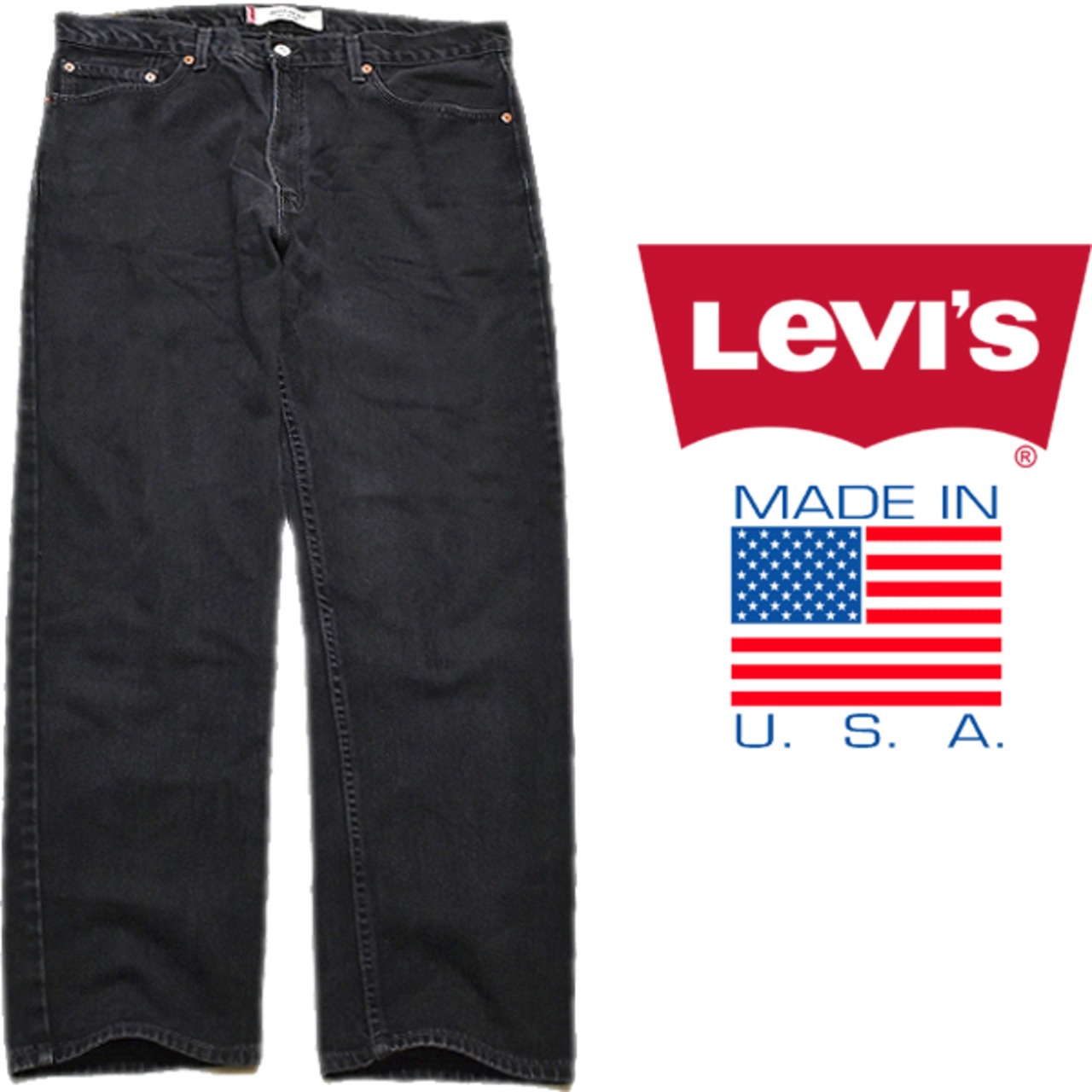 1点物◇USA製Levisリーバイス505ブラックジーンズ古着メンズ38XXL