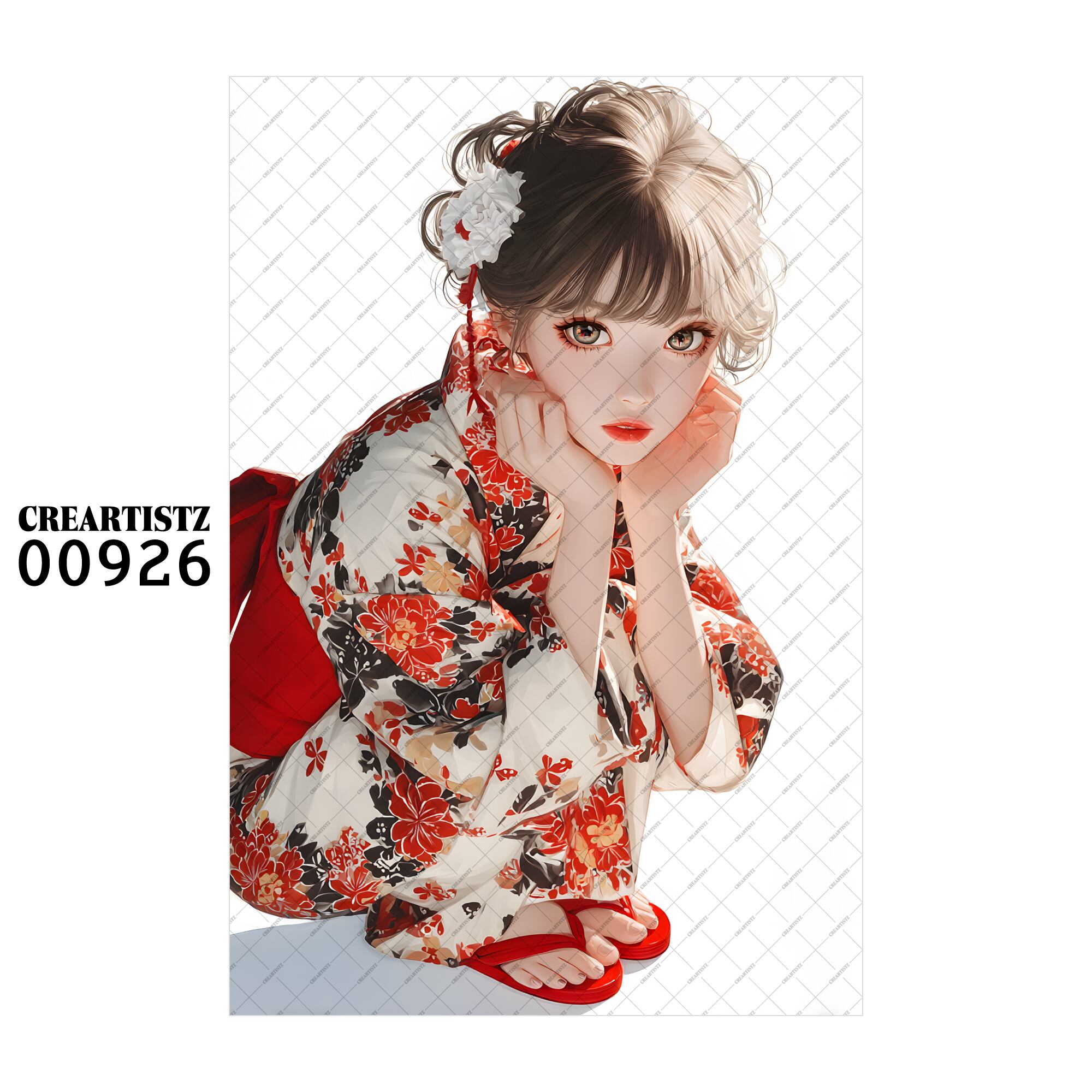 00926 ガール キュート オリジナル ペーパー/ステッカー 4枚セット CREARTISTZ