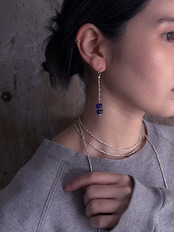 tay Original/Vintage Naga glass beads & Karen silver beads earring (Blue)