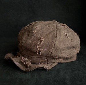 TRIANGLES HAT | Brown linen damage discoloration casquette