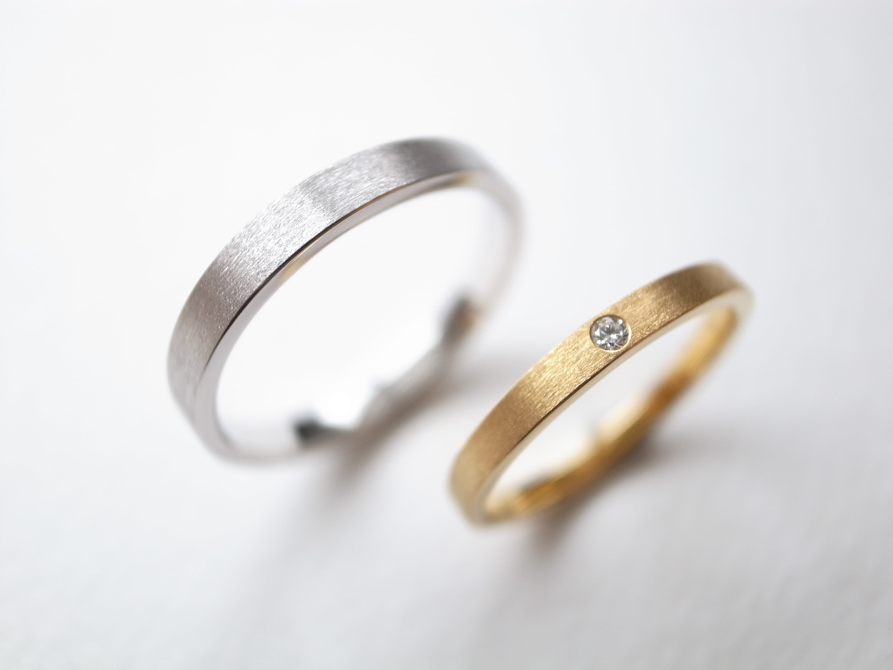 pairing・stamp】K18YG Diamond・silver950/thin ring | niruc