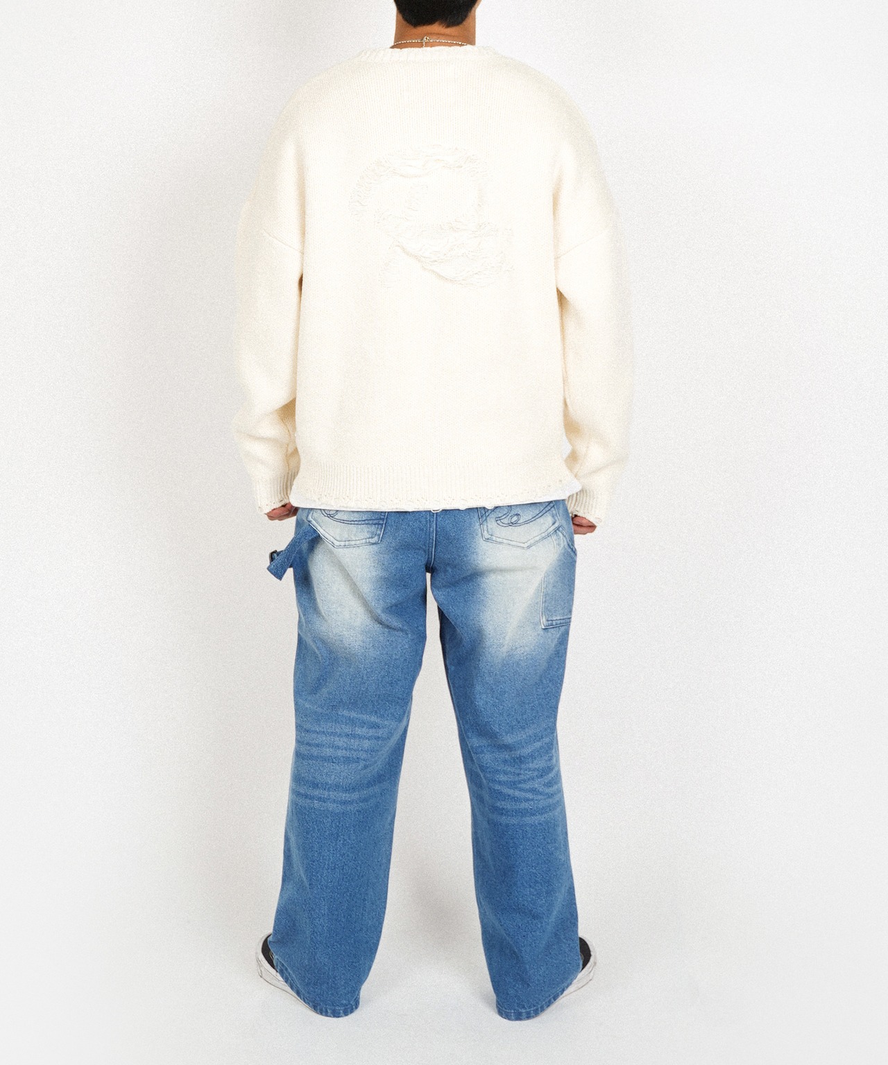 【#Re:room】DAMAGE Re:ICON JACQUARD CREW KNIT［REK153］