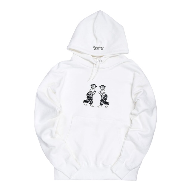 善財童子 仏像 プルオーバーパーカー (プリント) ホワイト 10.0oz