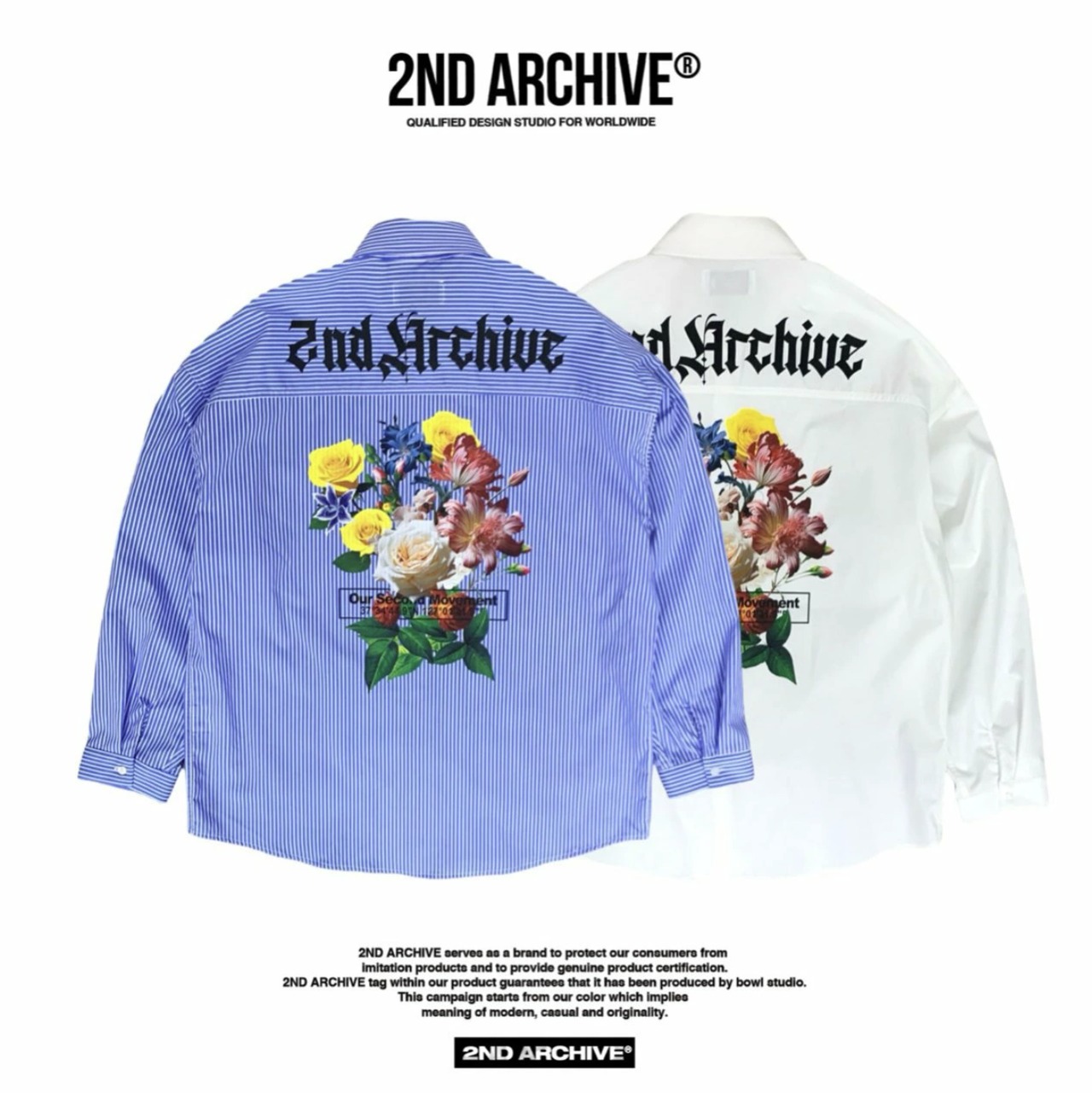 2ND023 2NDARCHIVE シャツ 韓国ファッション オーバーサイズ ユニセックス