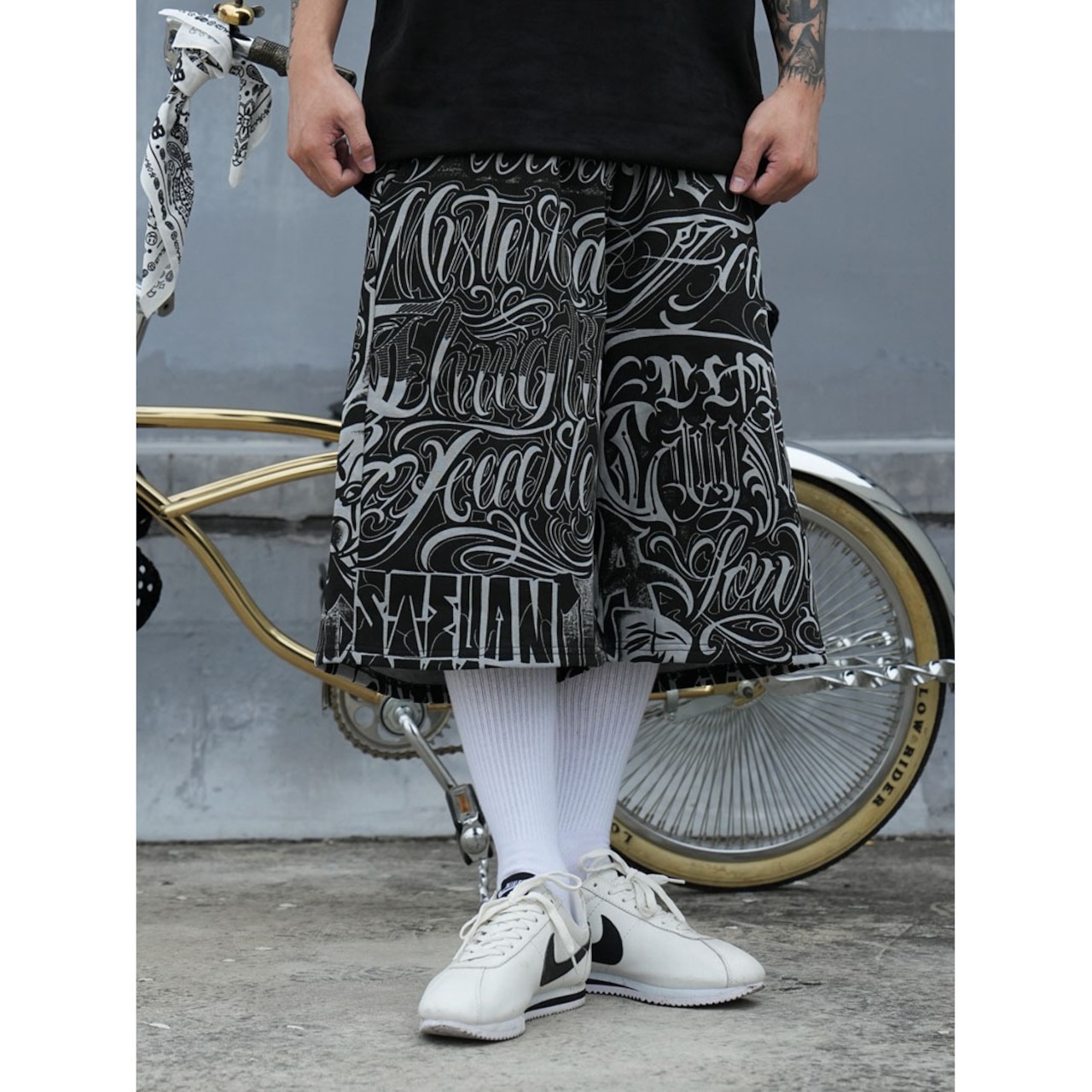 ストリート Chicano レタリング ショーツ P137