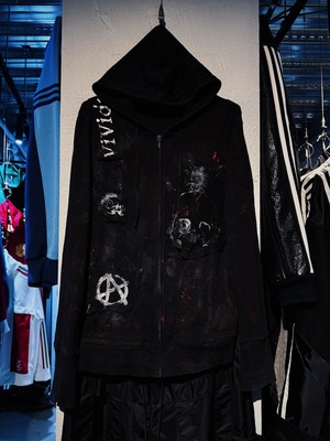"vivid notes"Orb skull iconic design zip-up hoodie