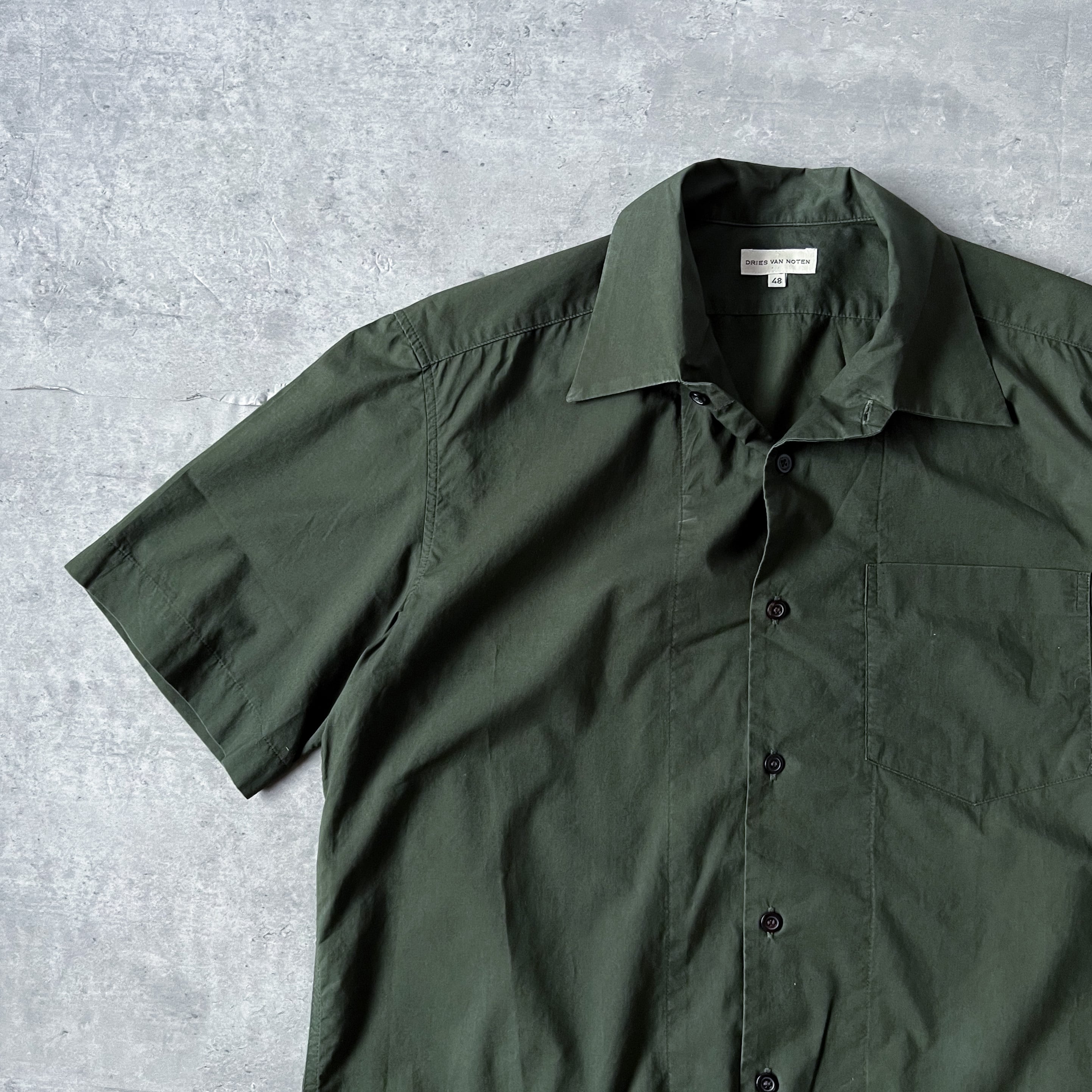 98s 〜 03s “Dries van noten” ライカ期 dark green open collar shirt 