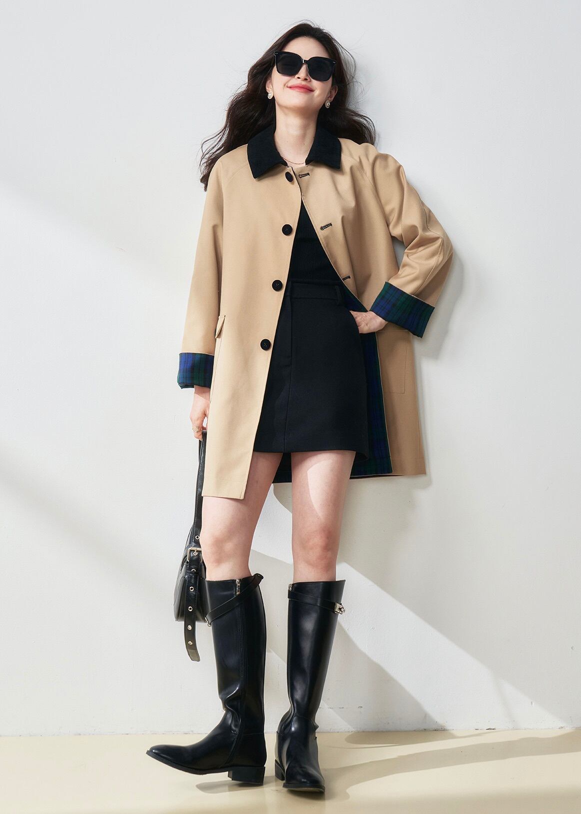 Belle vintage 異素材ドッキングレザートレンチコート　フリー Belle vintage 異素材ドッキングレザートレンチコート フリー 異素材