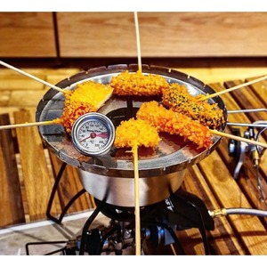 CAMPOOPARTS キャンプオーパーツ シェラカップでミニ串揚げ「串しぇら」 ＆ 480シェラカップ（温度計付）セット