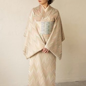 「糸杉のある麦畑〜洗えるきもの(シルジェリー格子柄)〜