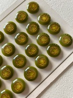 フランスVintageボタン プラスチックボタン イエローグリーン×ゴールド 17mm アクセサリーパーツ デコレーション材