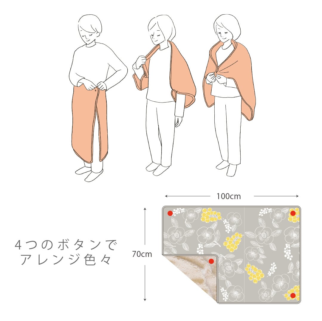 57130031 ぽかぽか フランネル ブランケット Mサイズ（膝掛け
