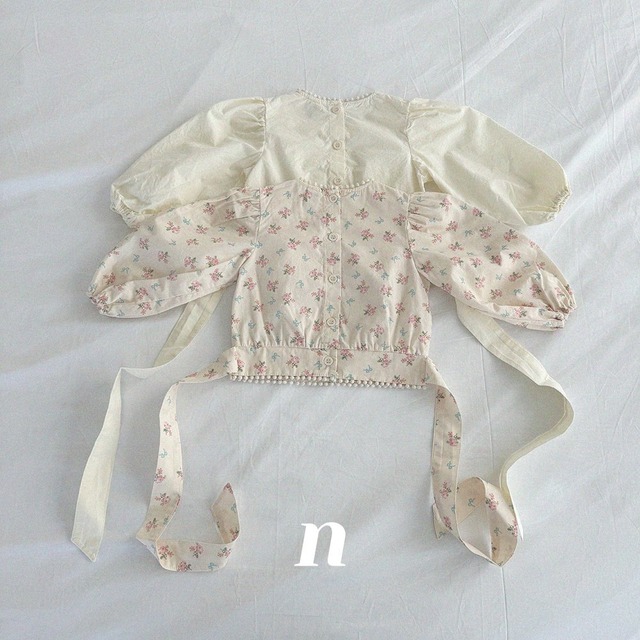 《即納》《ninibello》Roan back ribbonblouse