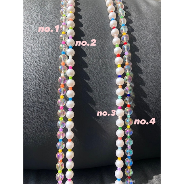 【即納】COLORFUL BEADS MIX STRAP -4type-