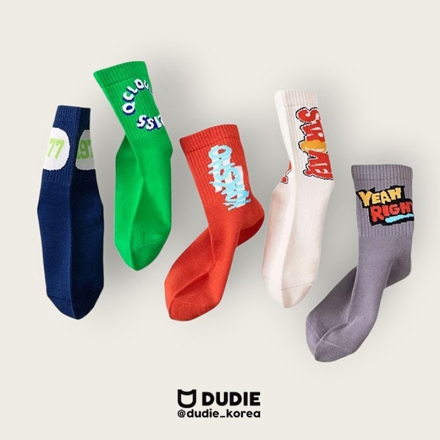★即納　5pset　グラフィックソックス【DUDIE】