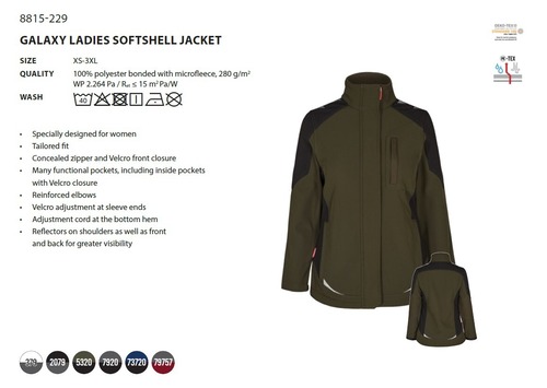 8815-229 GALAXY LADIES SOFTSHELL JACKET