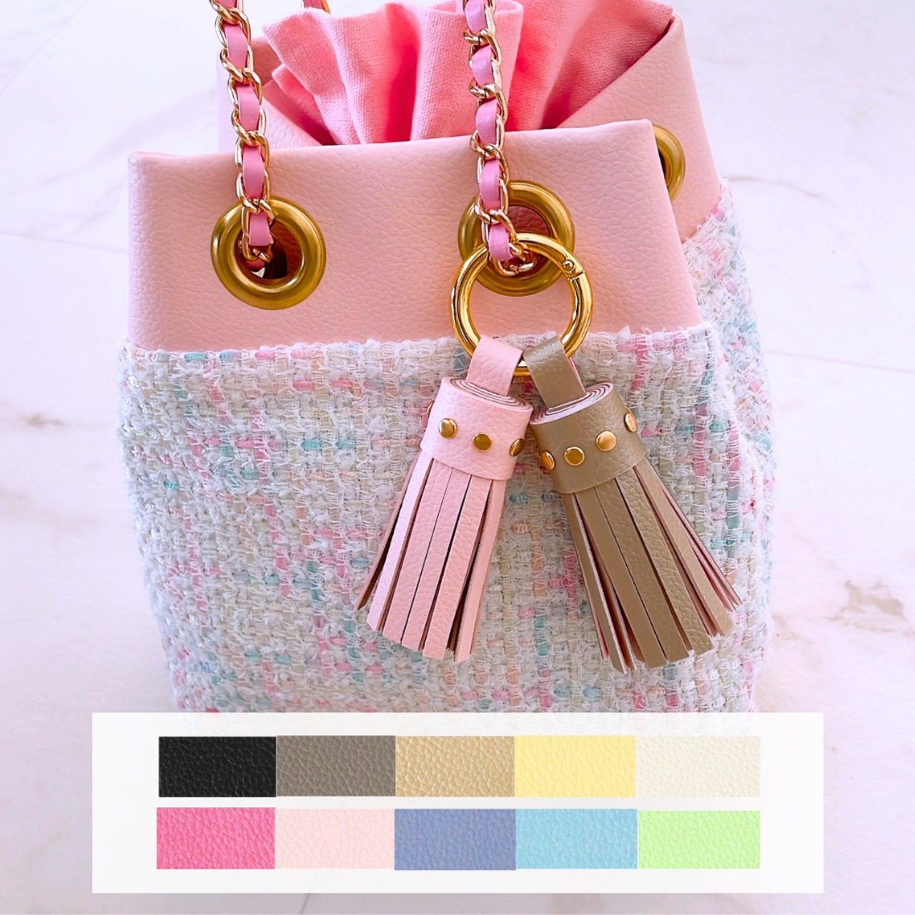 秋色★タッセルマスクチャーム２個セット⭐️☆ハンドメイド 秋色☆タッセルマスクチャーム2個セットハンドメイド