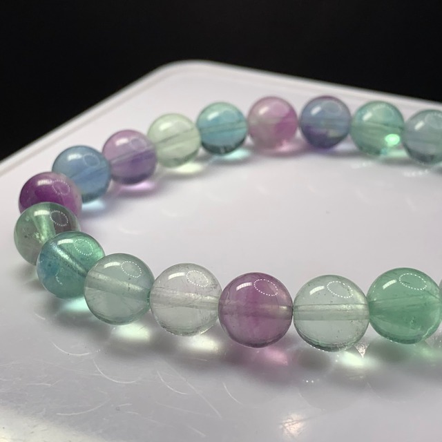 f114.透明度有り、爽やか系フローライトブレスレット