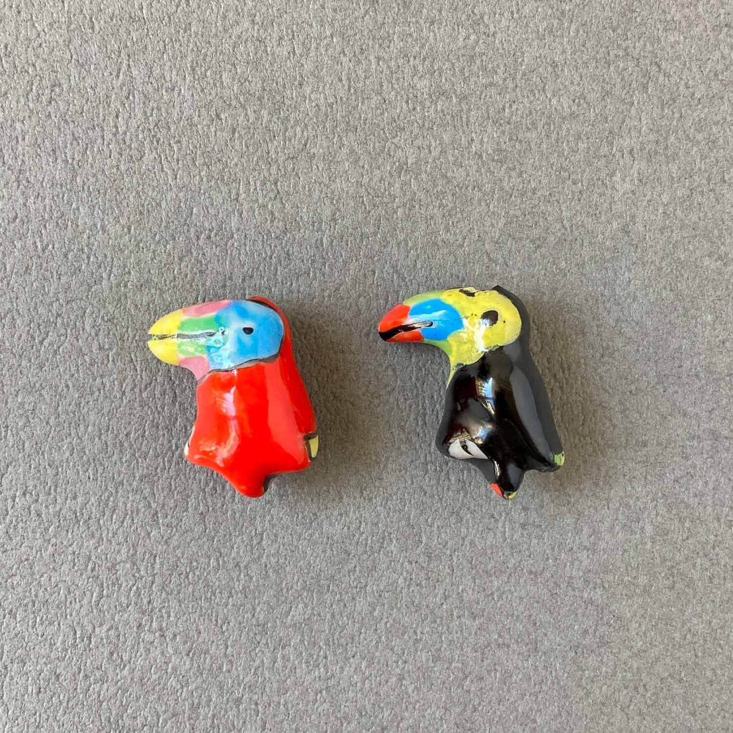 南国のトリ陶器ビーズ(20mm)