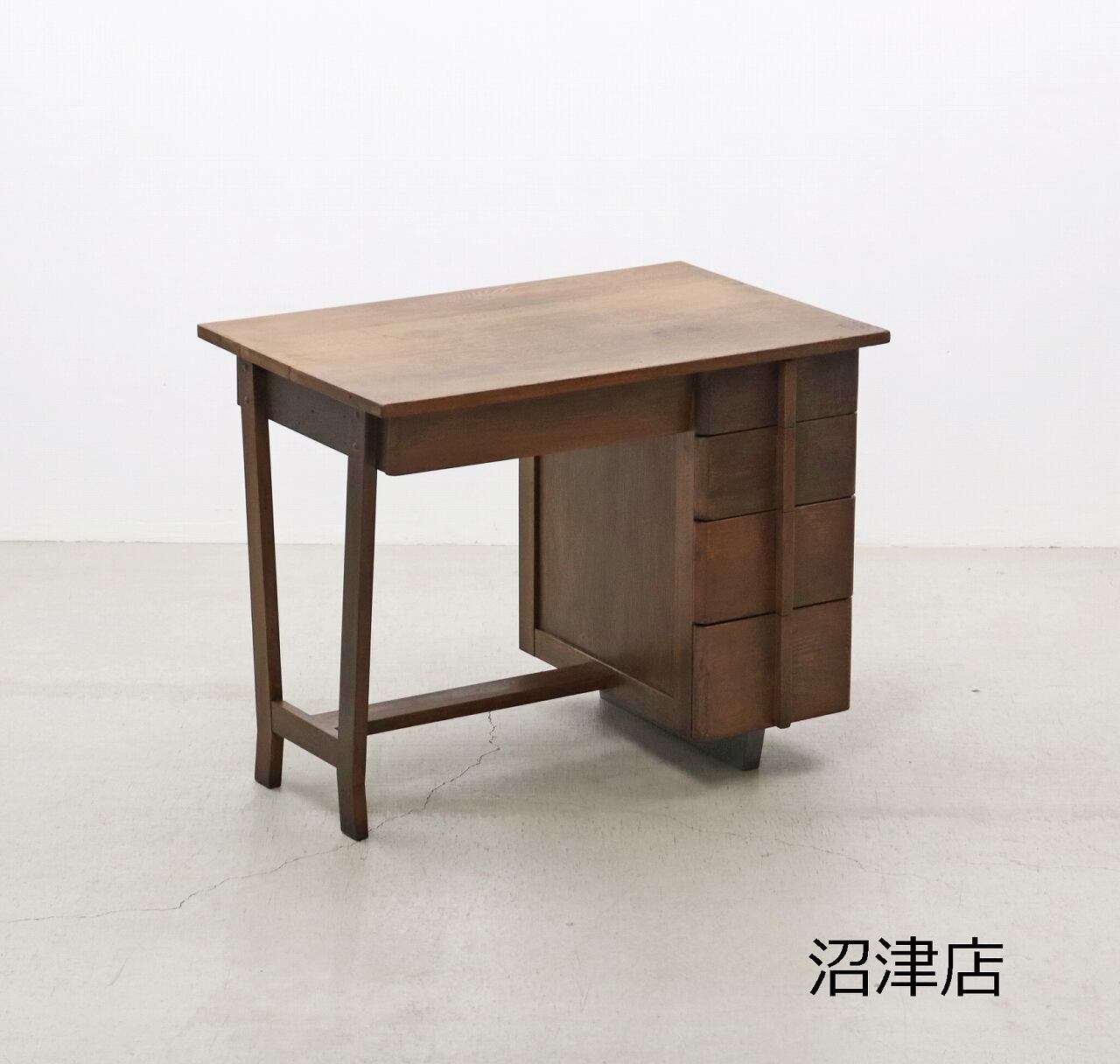 レトロ 無垢材 片袖机 作業台 PC デスク 書斎 展示台 飾り台