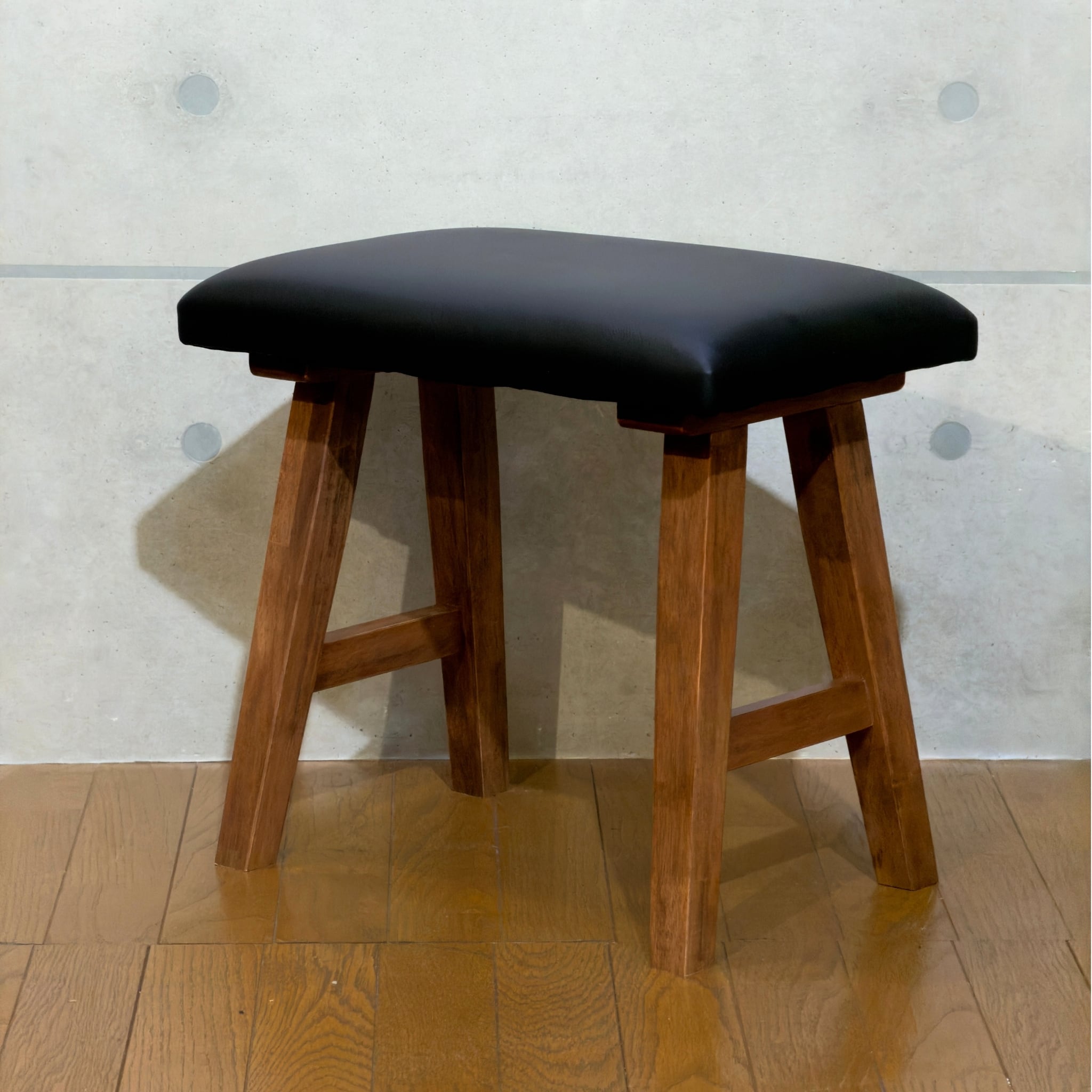 新品】Wood ＆ PVC Stool / スツール 合皮 ブラック | ARRIVO VINTAGE