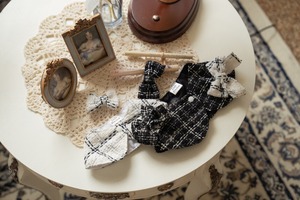 予約【pecoramou select】Tweed check cape（White）