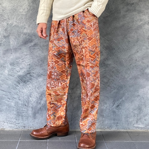 【SALE】着物リメイクパンツ - kimono elastic waist pants