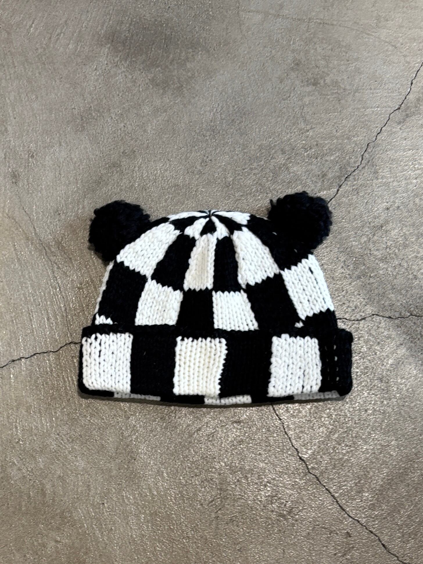 BASICKS ベイシックス BEAR BEANIE 25AW】BASICKS ベイシックス / CHECKERED FLAG BEAR BEANIE / ビーニー