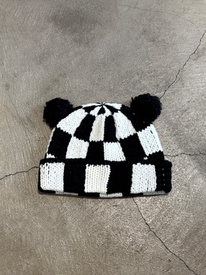 【25AW】BASICKS ベイシックス / CHECKERED FLAG BEAR BEANIE / ビーニー