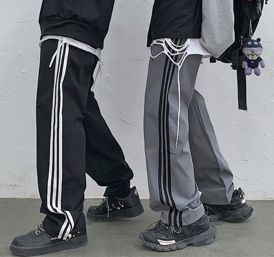 スリーライン パンツ ズボン レディース 韓国 ストリート M L【tb-662